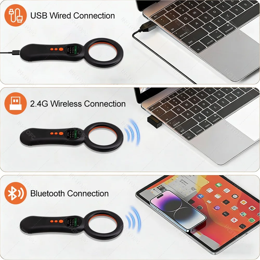 Mini Mobile USB or Bluetooth Pet Animal ID Scanner RFID Reader Electronic Tags as EMlD and FDX-B(ISO 1784/85) 1.44inchLCD Screen