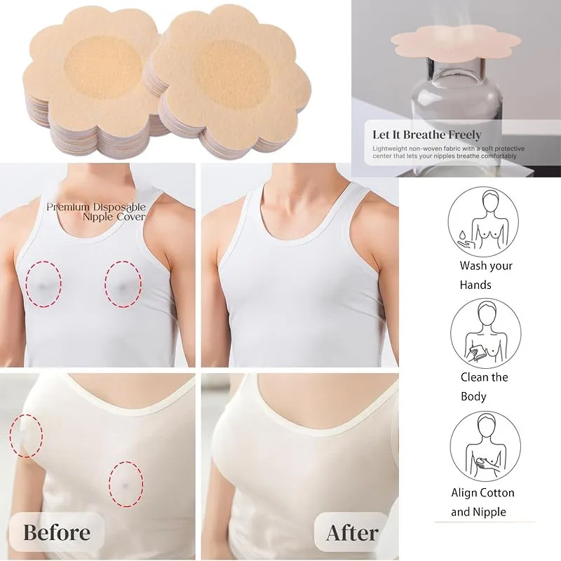 20pcs=10 Sheets Disposable Non- Thigh Anti-Friction Pads And 10 Sheets Disposable Breast Pads, Anti-Chafing Thigh Protection Pad