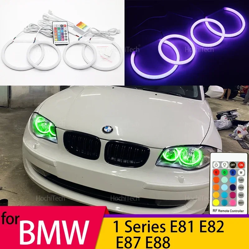 For BMW 1 Series E81 E82 E87 E88 Halogen Headlight 16-Color DRLs - 4 Programmable Flash Modes & Brightness Adjustment
