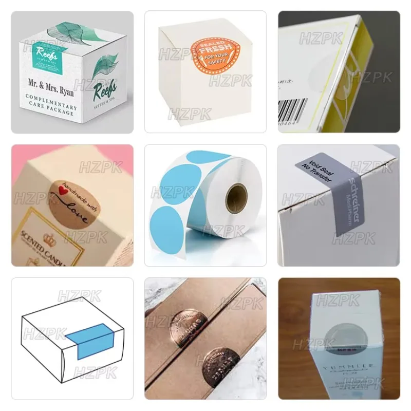 HZPK Single Side Carton Box Flat Corner Tamper Proof Label Applicator Semi Automatic Sealing Labeling Machine