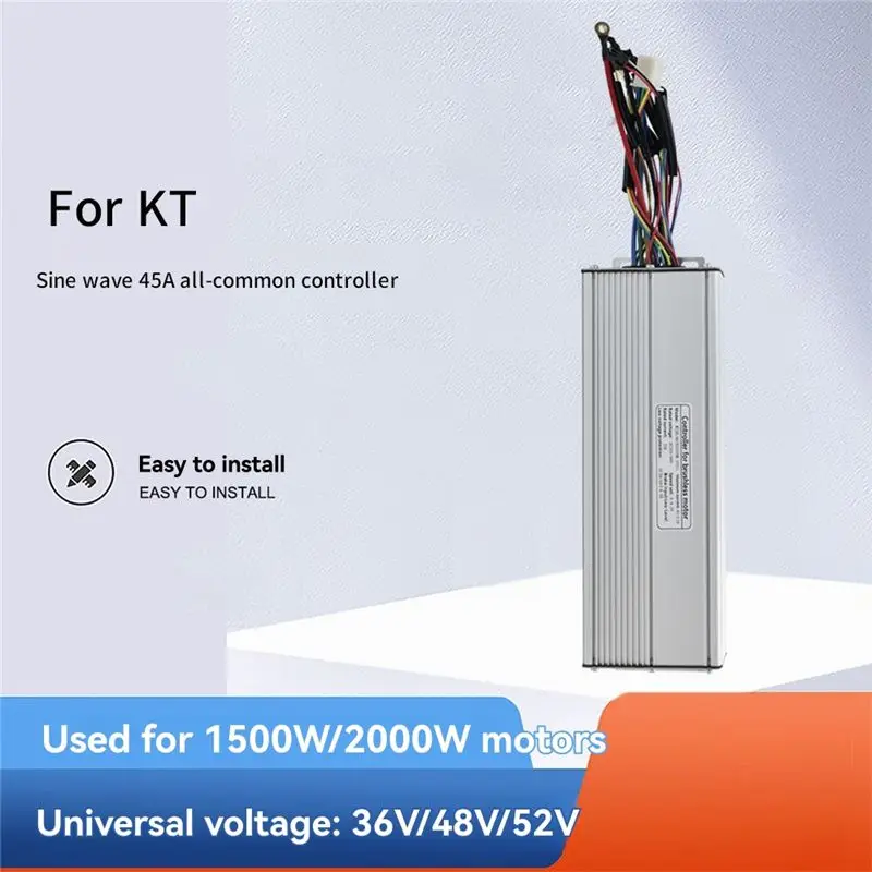 ABLB-Electric Bike Controller 45A 48V/52V 18 Tube Controller For Ebike Motor Conversion For KT LCD Display