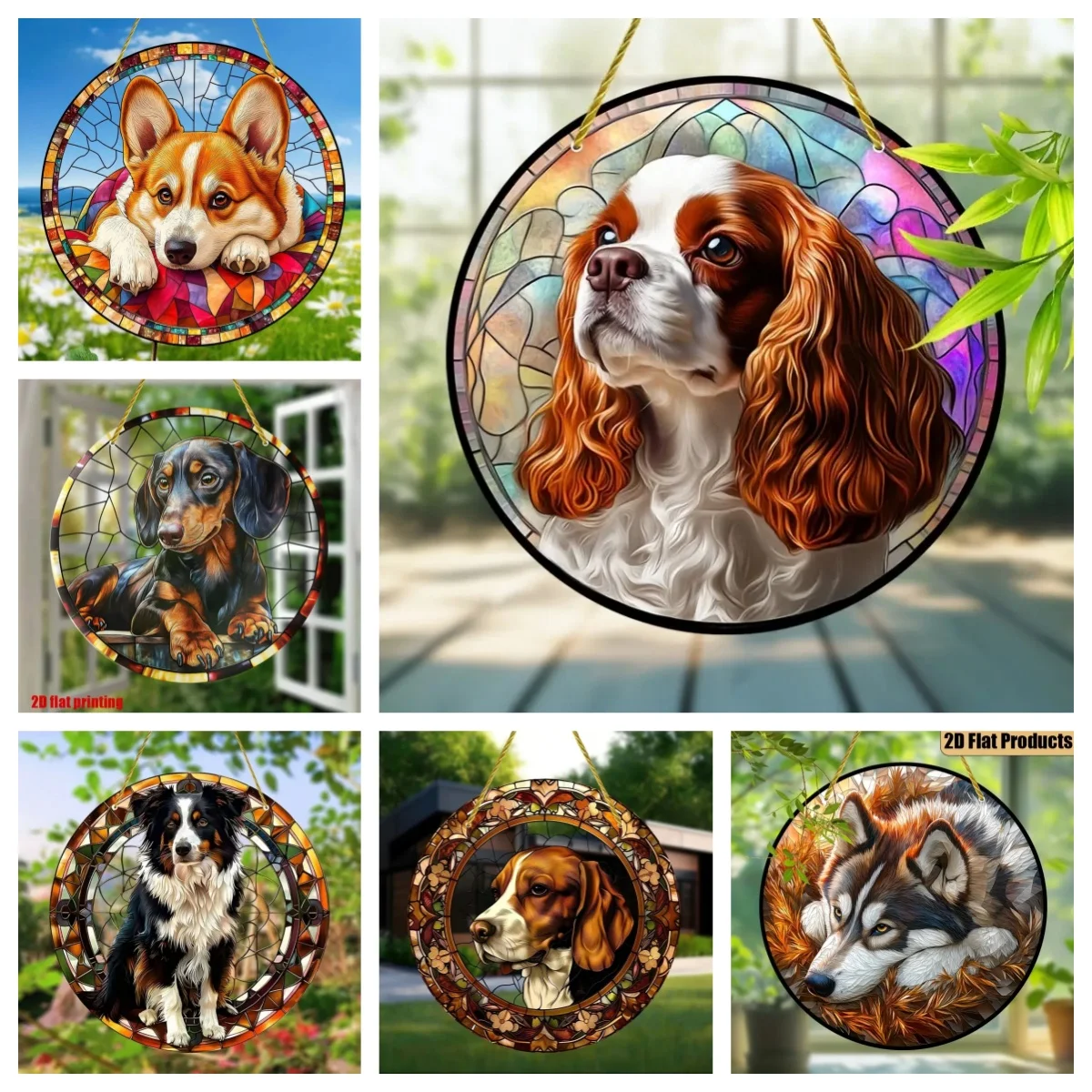 Regalos para amantes de los perros, atrapasol conmemorativo para perros, atrapasoles para la pérdida de mascotas, atrapasueños de luz teñida, adorno conmemorativo para perros, pérdida de mascotas