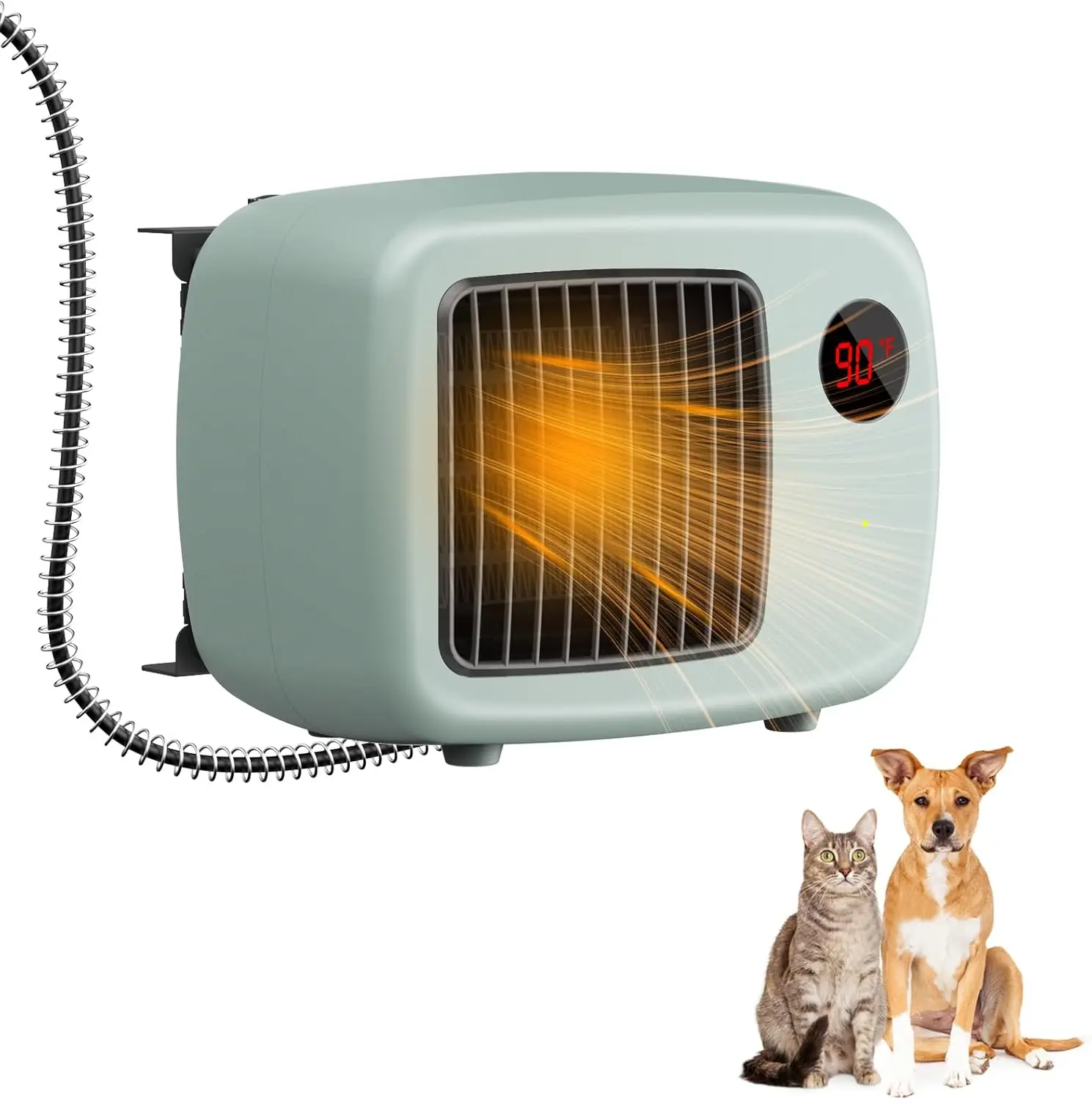 

600W Pet House Heater with Anti-Bite Cord, Wall-Mounted Design for Warmth and Safety