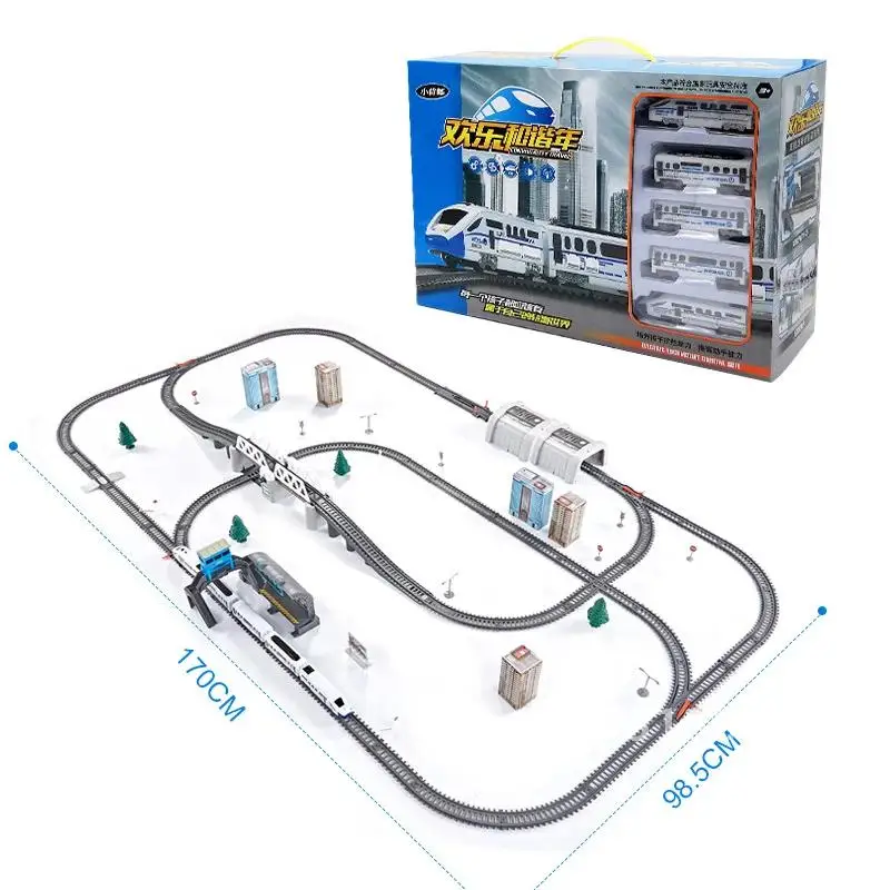 Simulação de alta velocidade ferroviário motor veículo ferroviário carro brinquedo elétrico presentes trem crianças harmonia molde bala trem infantil