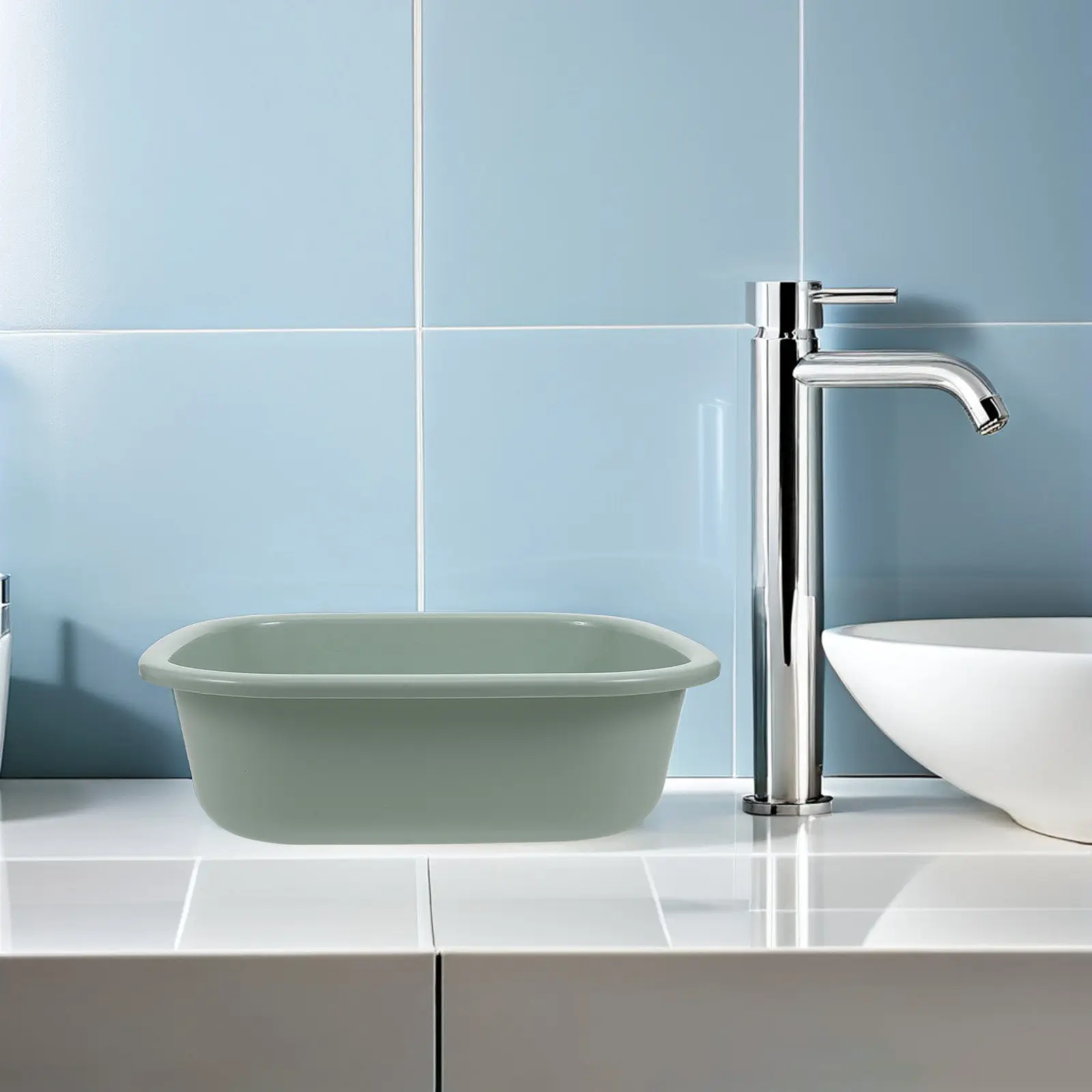 長方形の厚みのあるプラスチック製洗面器、ポータブル多機能洗濯桶、髪、足、洗濯、浴室、屋外での使用に