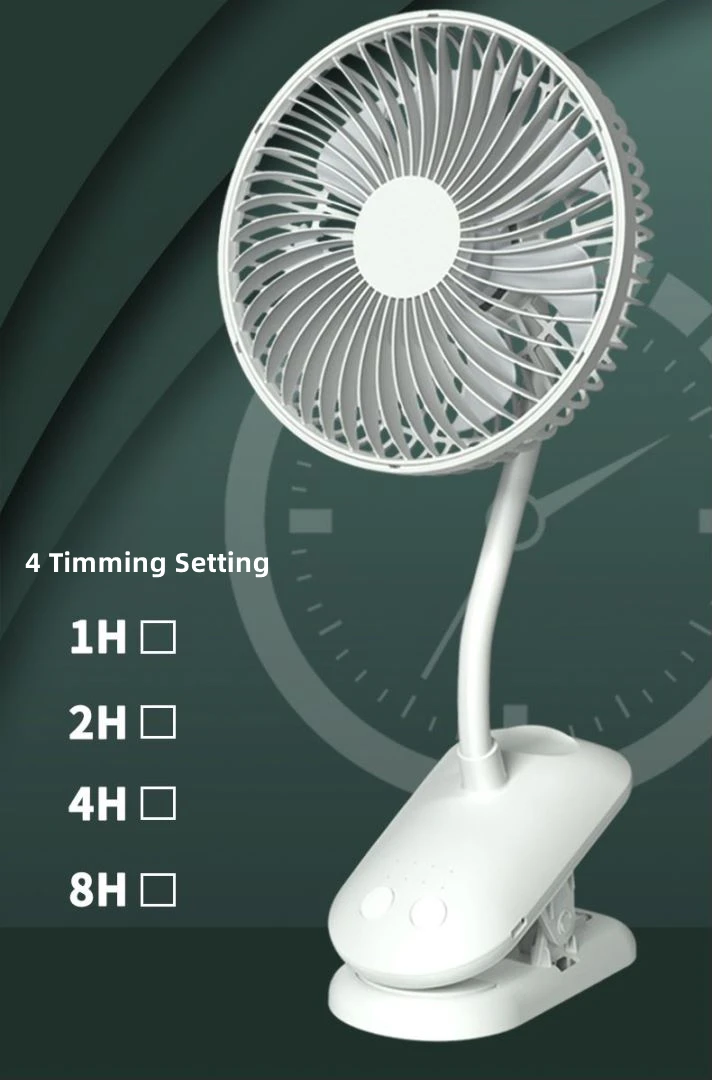 KASYDoFF USB Stroller Fans power bank fan Clip Fan Portable with 4 gears Quiet Clip on Mini Table Fan 720° Rotatable Battery Fan image 5