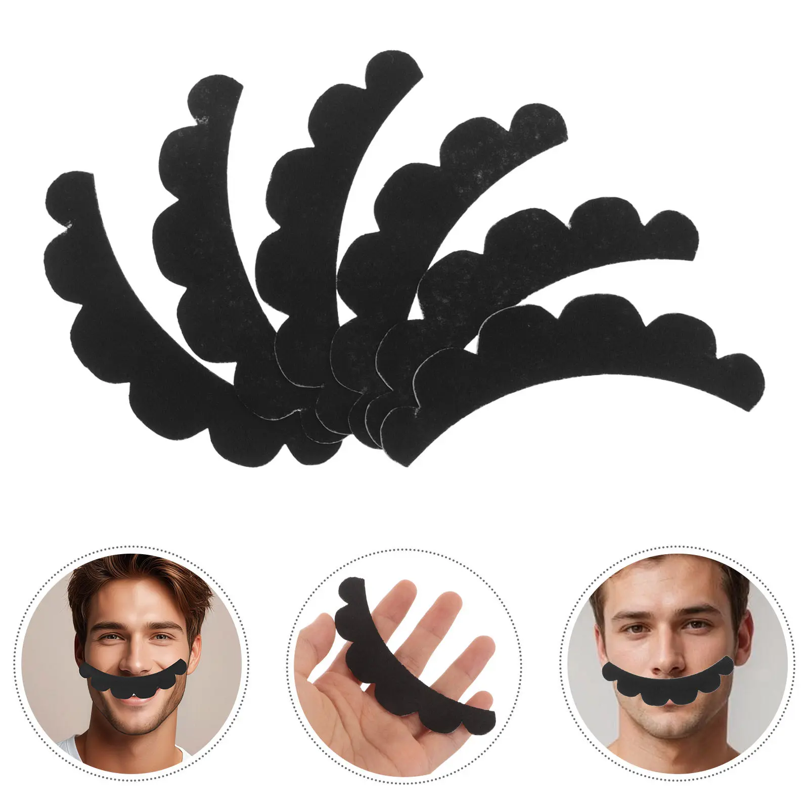 

12 Pcs Fabric False Mustache Hairy Fake Halloween Prop Beard Facial For Men Mustaches For Dressing Up Cosplay Accessories
