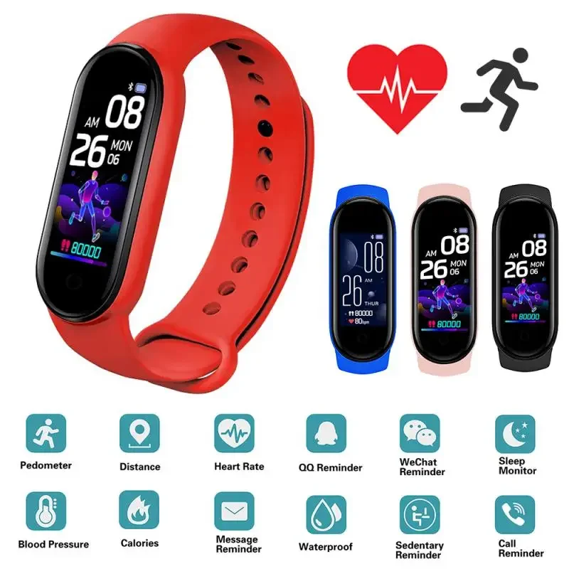 B30 Smart Sport Bracelet Fitness Tracker Pedometer Heart Rate Blood Pressure Monitor Bluetooth Smartband for Men Women Pedometer