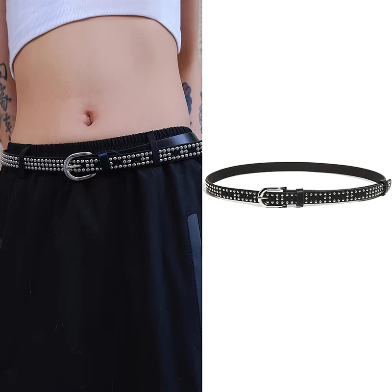 

Модный персонализированный ремень с заклепками для женщин и мужчин, повседневный регулируемый широкий пояс в стиле панк, универсальный джинсовый декоративный пояс, подарки