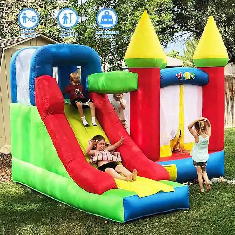 Large Inflatable Bouncy Castle with Slide and Blower Outdoor Jumping Castle for Kids PVC Mix Oxford Material Bounce House