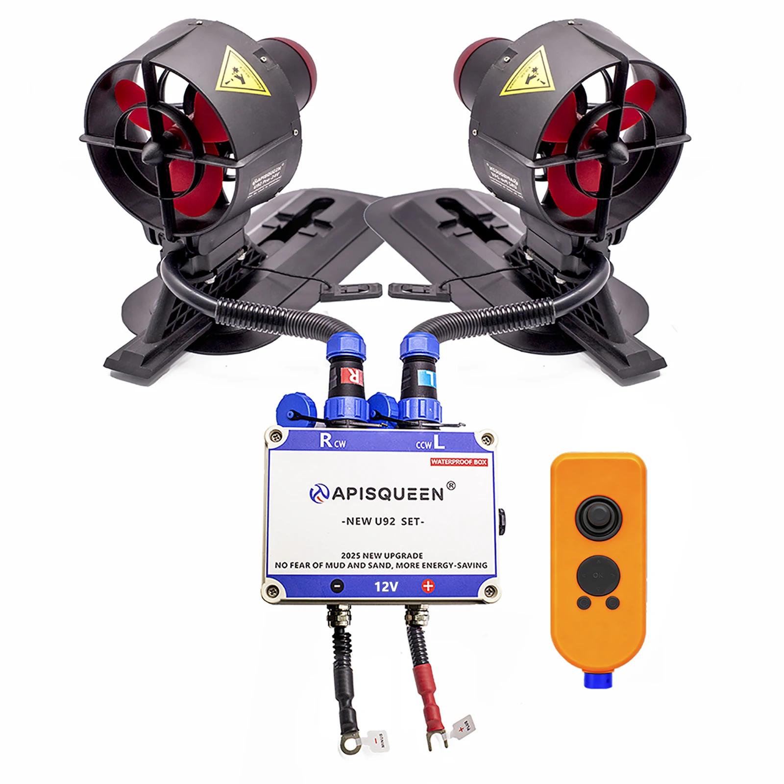 APISQUEEN 12/24V U92 Pro Set Underwater Thruster Set, 42.8lbs/44.1