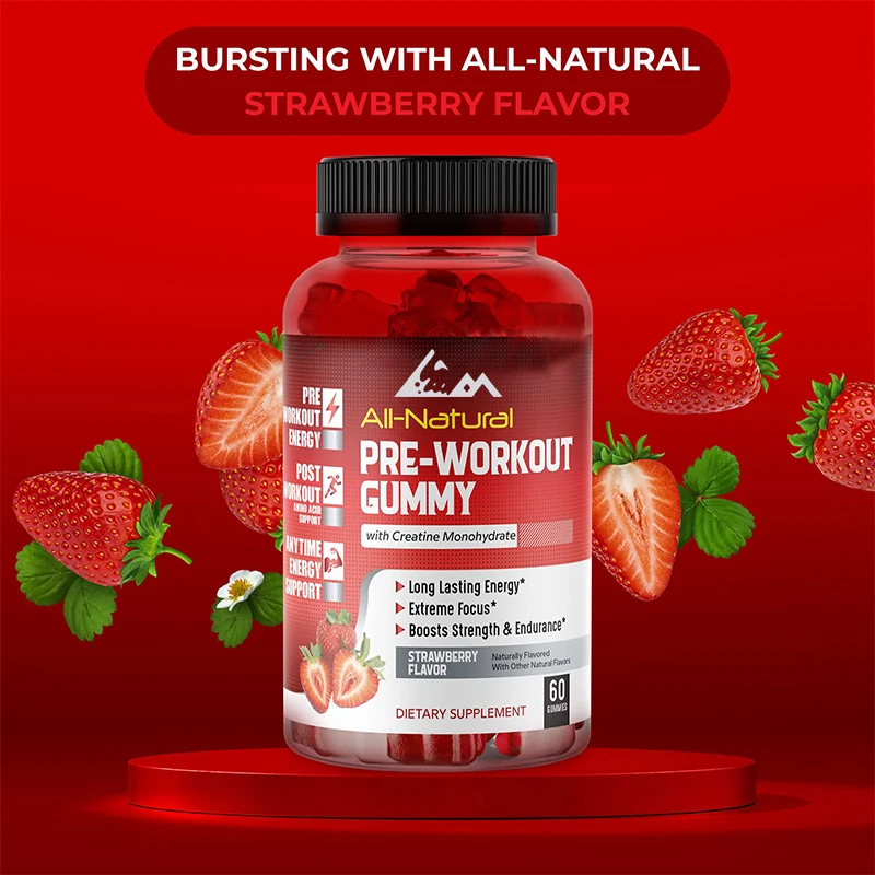 

All natural vitality pre exercise gummies, containing enhanced creatine monohydrate - long-lasting energy, enhancing strength