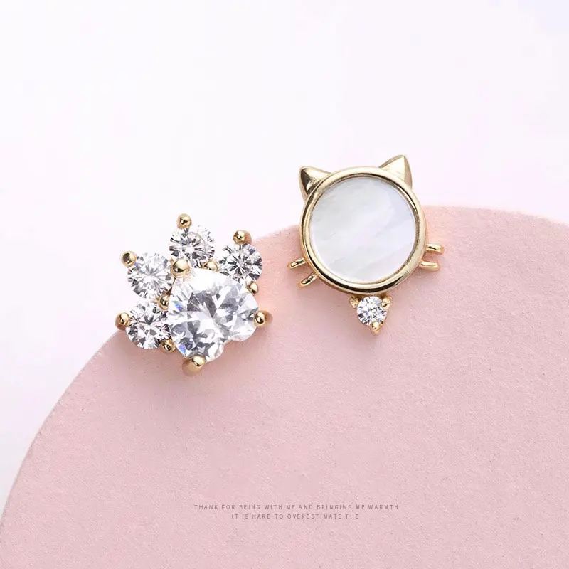 

Thaya 2024 S925 Silver Cat Women Earrings Gold Color Elegant Simple Crystal Earrings Fashion Zircon Women Earrings Fine Jewelry