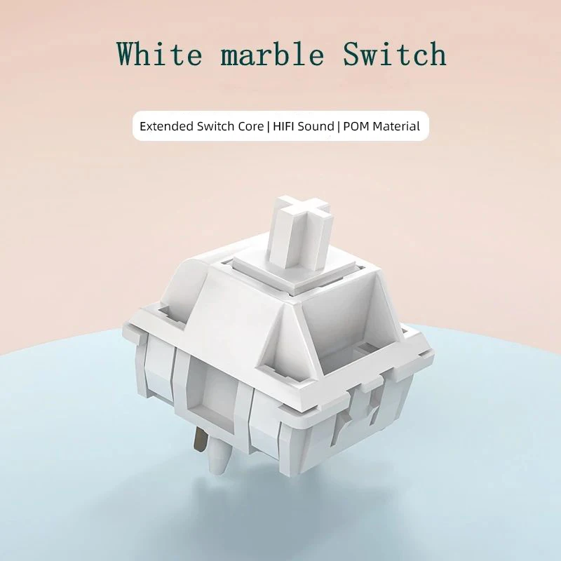 BGKYPRO Feker White Marble Switch 42gf 5Pins Linear Switches for Mechanical Keyboard Diy HIFI 20mm Spring