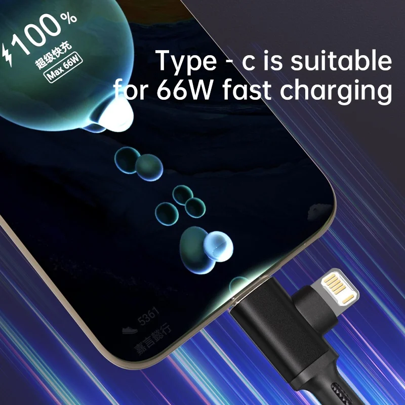 4 في 1 USB نوع C كابل 66 واط PD سلك شحن سريع نوع C إلى كابل البرق آيفون 15 14 برو ماكس ماك بوك باد شاومي #4