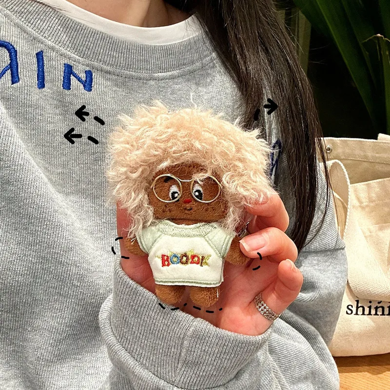 New Design Frizzy Hair Boy Cartoon Plush Pendant – Original Cute Afro Doll Keychain for Bags view 3