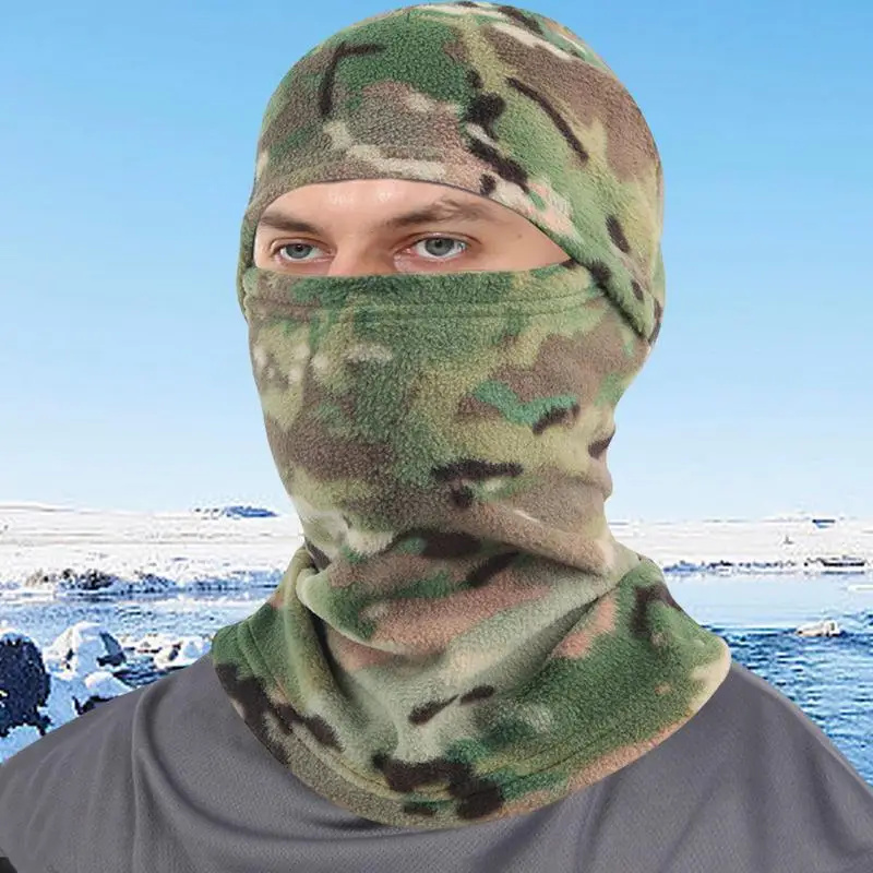 Fleece Tactical Camouflage Balaclava Full Face Mask Winter Warm Windproof Cycling Hiking Skiing Scarf Hat Bandana Neck