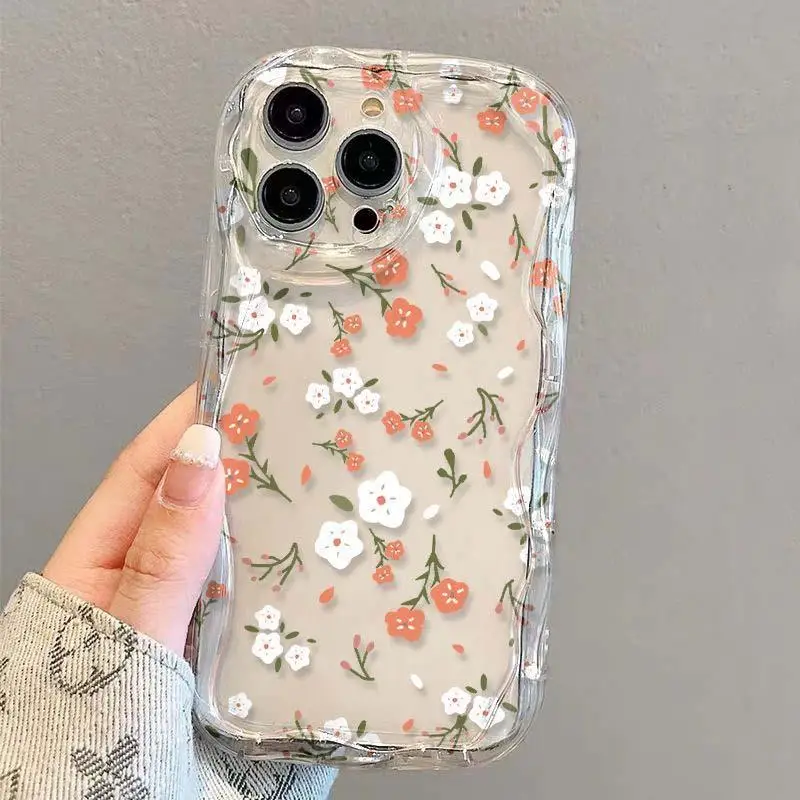 حافظة زهور شفافة لسامسونج غالاكسي ، غطاء زهرة التوليب ، A55 5G ، A32 ، A53 ، A54 ، A12 ، A14 ، A73 ، A34 ، A13 ، A33 ، A52 5G ، A23 ، a22 ، A24 ، 4G