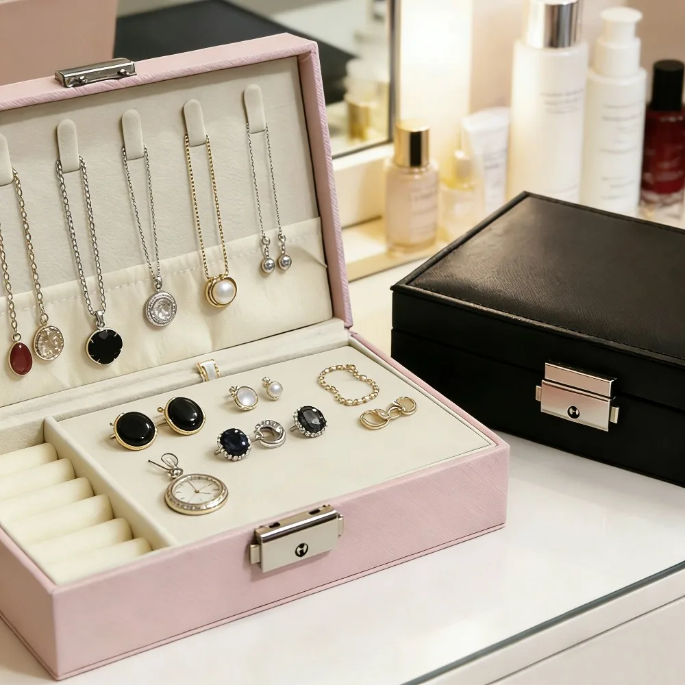 

Multi-functional jewelry storage box, earrings, necklaces and rings all-in-one storage, jewelry storage box