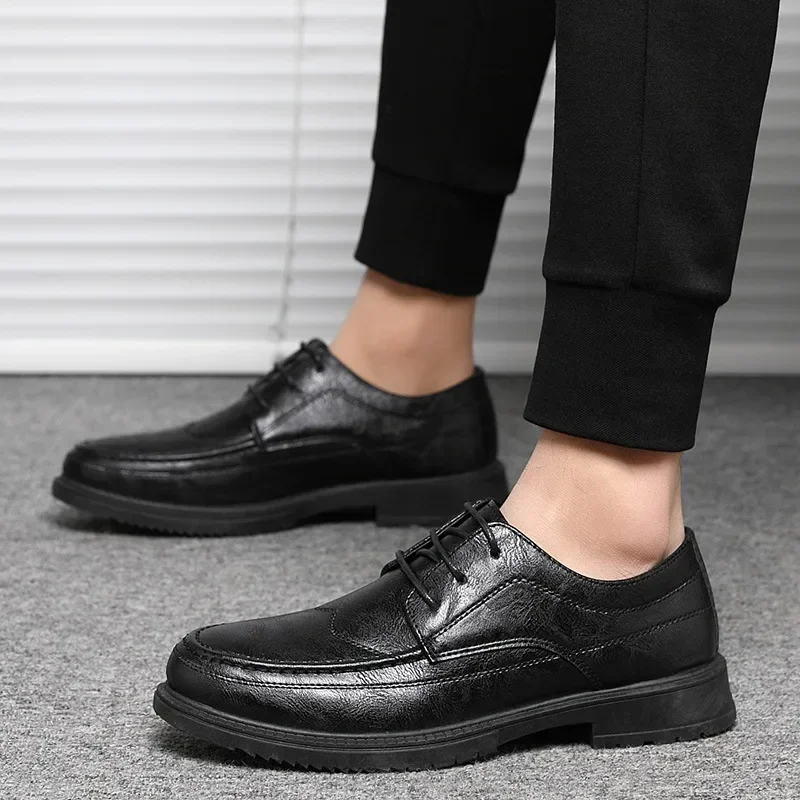 2023 Spring Autumn New Casual Non-slip Leather Shoes Men Business Waterproof Shoe Male Comfortable All-match Men Leather Shoes