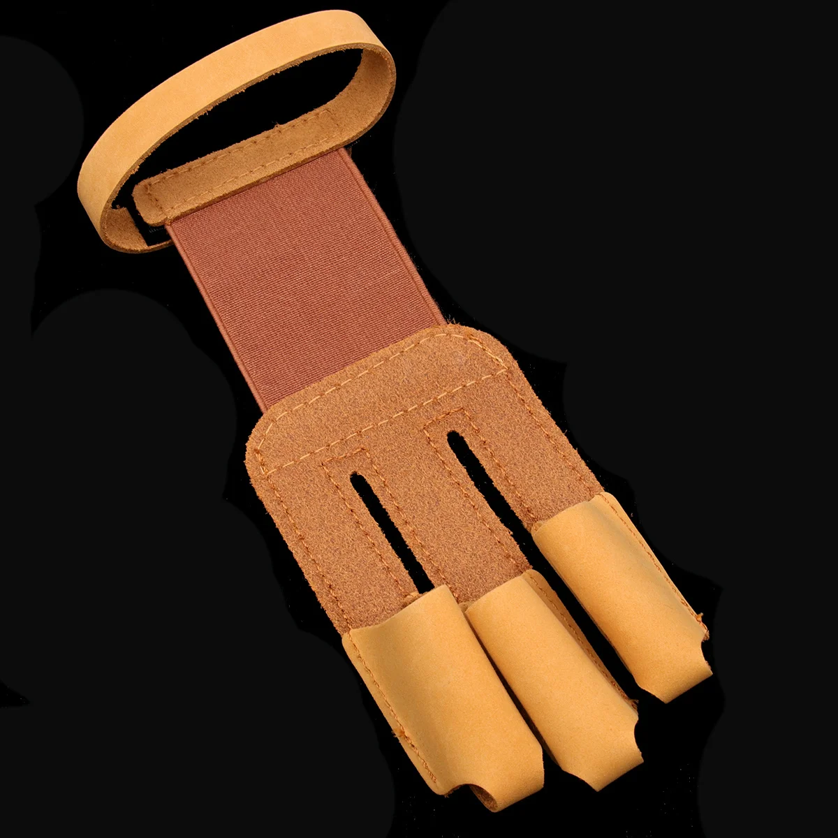 

Outdoor Archery Hunting Shooting 3 Fingers Gloves Premium Cow Protection Gear Brown Adjustable Wrist Belt