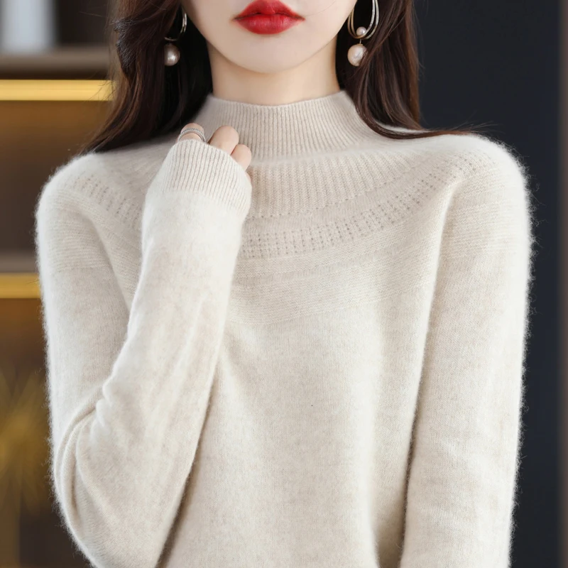 Knitted Sweater Ready to Wear Hollowed Out Wool Sweater Commuting Top Lyer Sweater 2024 Autumn/winter New Women\'s Item