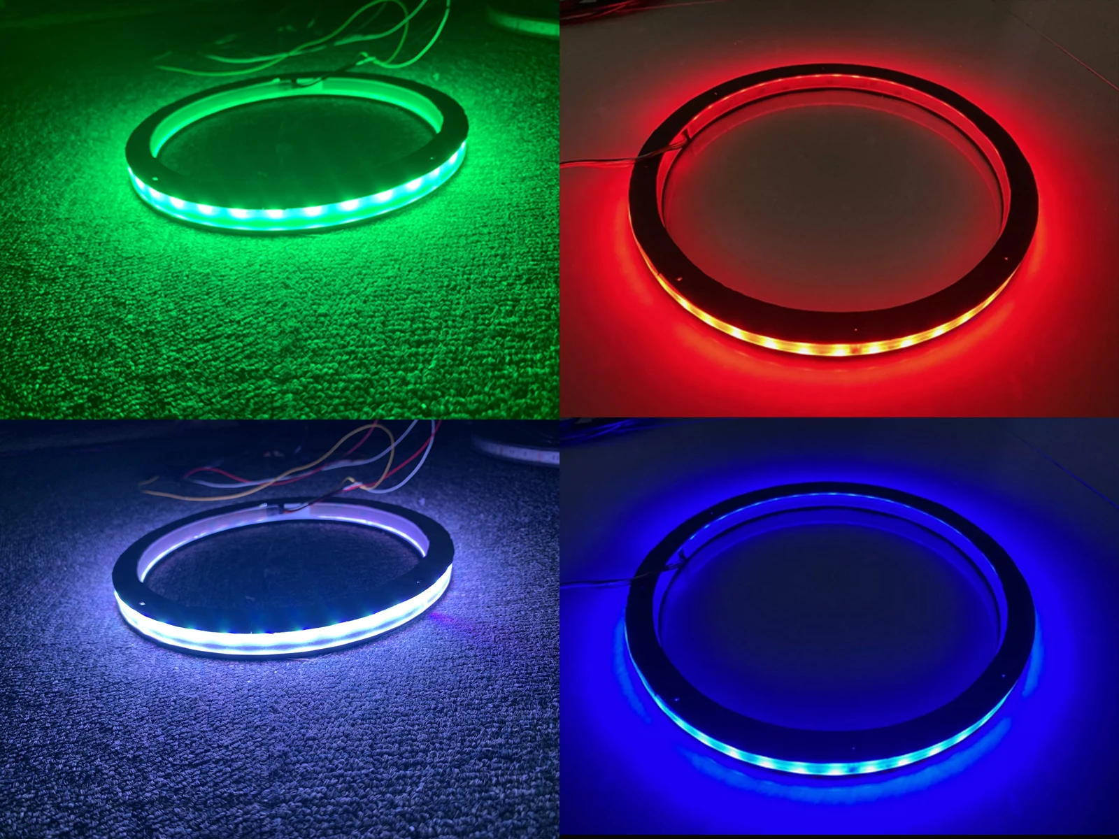 2 PIEZAS Anillos de Altavoz LED de 6.5 Pulgadas con Cambio de Color Rojo, Verde, Azul y Blanco, Control Remoto Bluetooth por Aplicación, Sincronización Musical, Kit de Iluminación de Audio a Prueba de Agua para Subwoofer de Bajos, para Coche, Camión, Barco e Instalaciones Personalizadas