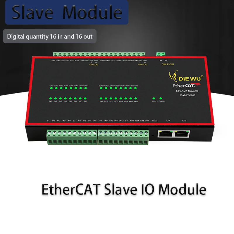 

network switch EtherCAT slave station IO module Internet Splitter photoelectric isolation LAN HUB 16 in 16 out module NPN input