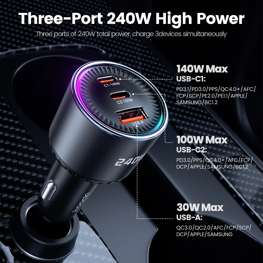 Cargador de Coche Toocki C51 2 - Usb C Hub reseña y precio