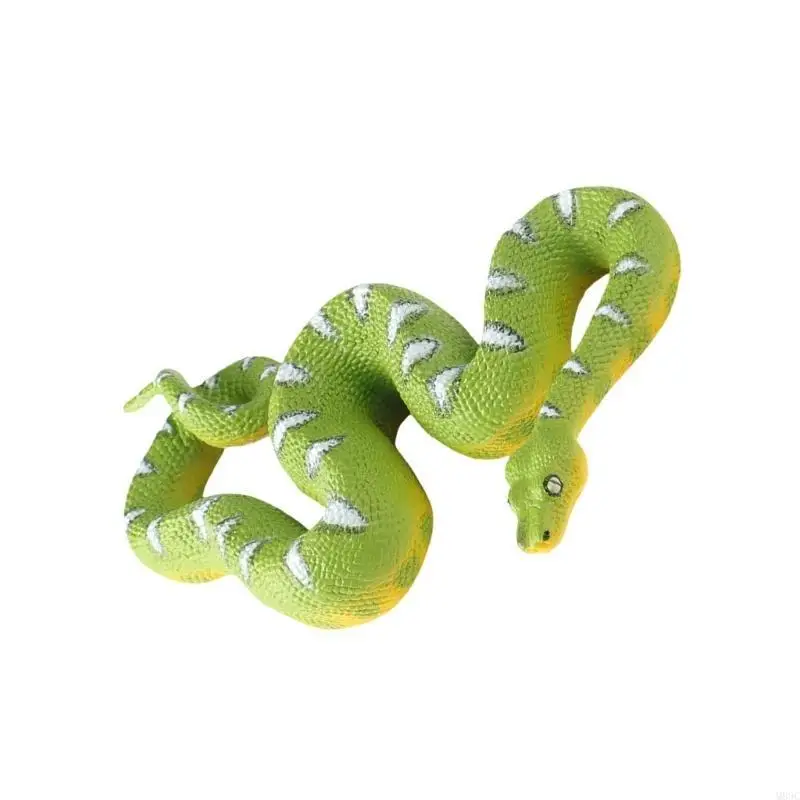 M89C Handmade Painted Snake and Baby Figurine Realistic Wild Animals Kingdom Toy Craft Supplies for Children Student