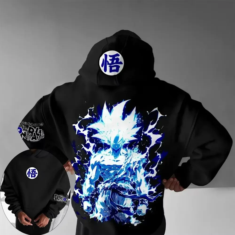 

Большая толстовка с капюшоном в стиле хип-хоп Dragon Ball 2026, мужская и женская осенне-зимняя аниме, новая модная свободная толстовка с капюшоном для родителей и детей, топ