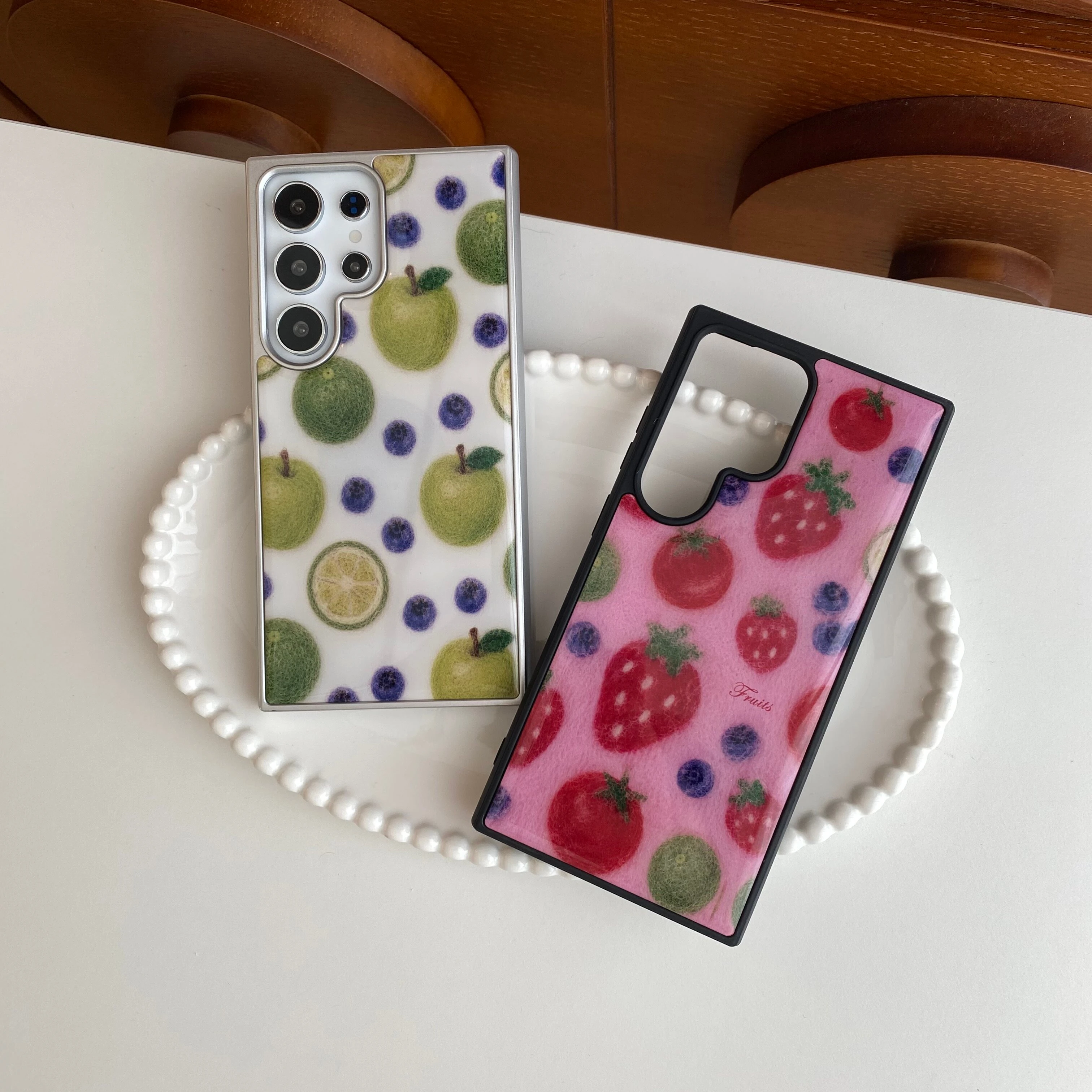 Korean Ins Lime Blueberry Fruit Y2K Phone Case For Samsung Galaxy S23 FE S24 Plus S25 S26 Ultra S26 Edge Cute Anti-Drop Cover