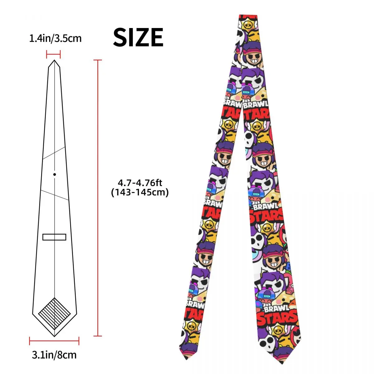 Brawling-Heros Team Video Game Neckties Slim 8 cm Wide Neck Tie for Mens Shirt Accessories Cravat Wedding Accessories Business