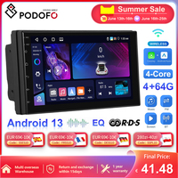Podofo 4 + 64G 7 ''Car Radio Universal Android Multimedia Player WIFI GPS Navigation Carplay Android Auto DSP Car Head Unit