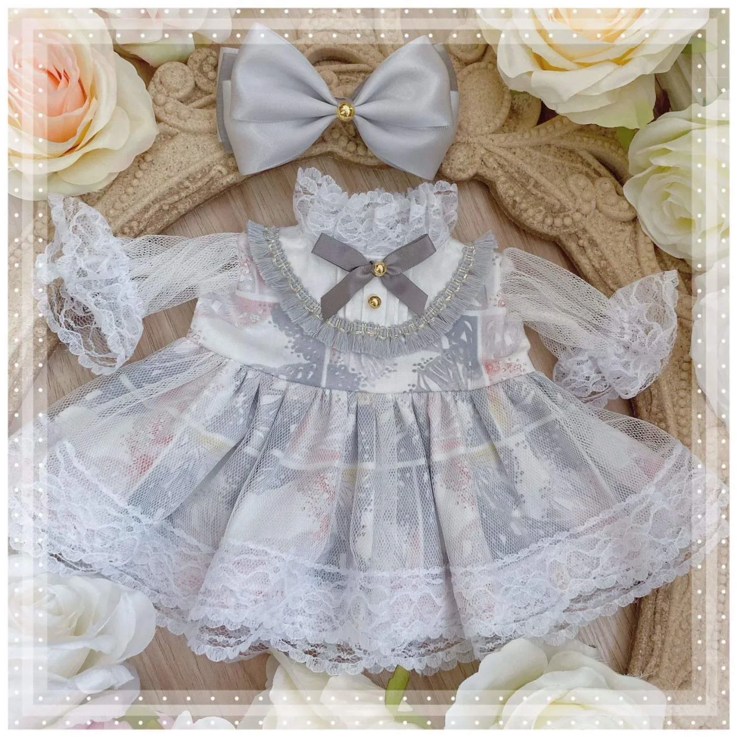 

XingDailLu dress 20cm cotton doll clothes, 10mm doll dress 50cm-55cm reborn doll skirt