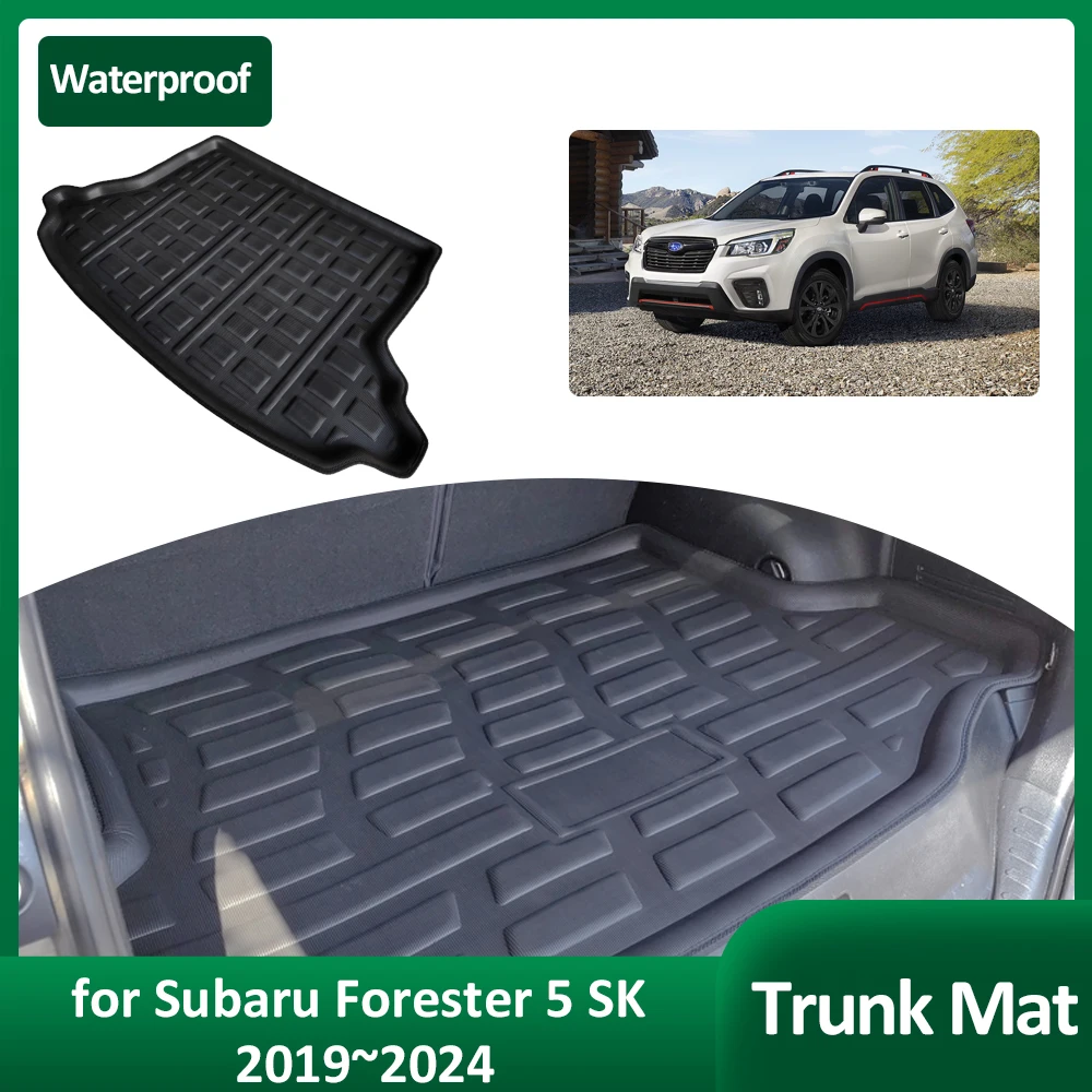 Car Trunk Mat for Subaru Forester 5 SK 2019~2024 2020 2021 Luggage Rug Tray Waterproof Cargo Boot Pad Liner Cover Accessories