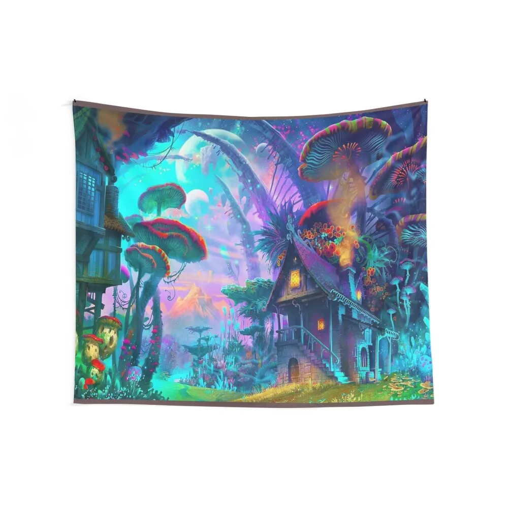 Psychedelic Space House Lost in Time Tapestry Home Decorating Room Decoration Korean Style Tapestry