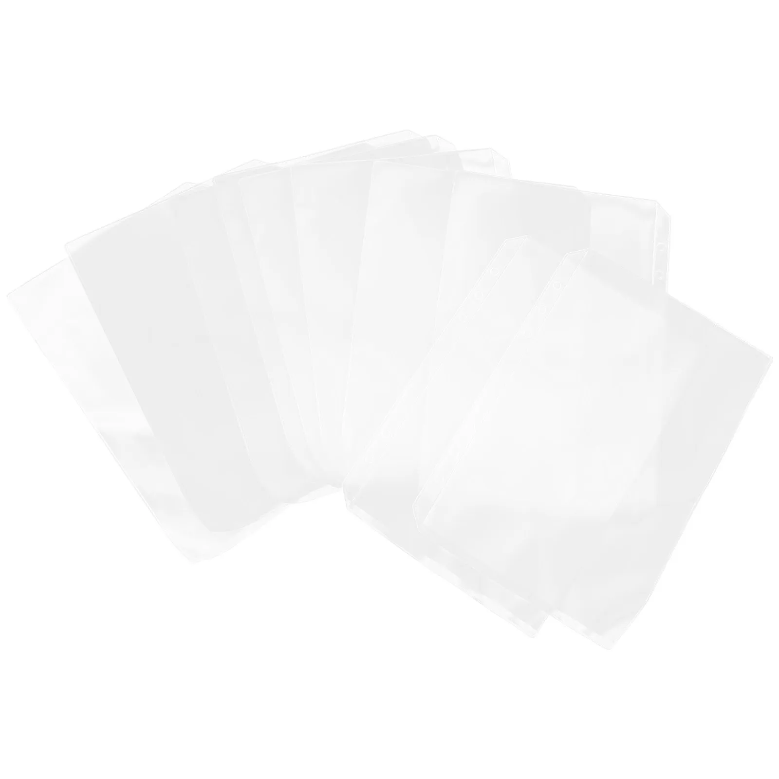 

10Pcs 6-Hole A5 Transparent Loose-Leaf Pouches for Refillable Notebook Binders Zipper Document Organizer Clear File Storage Bags