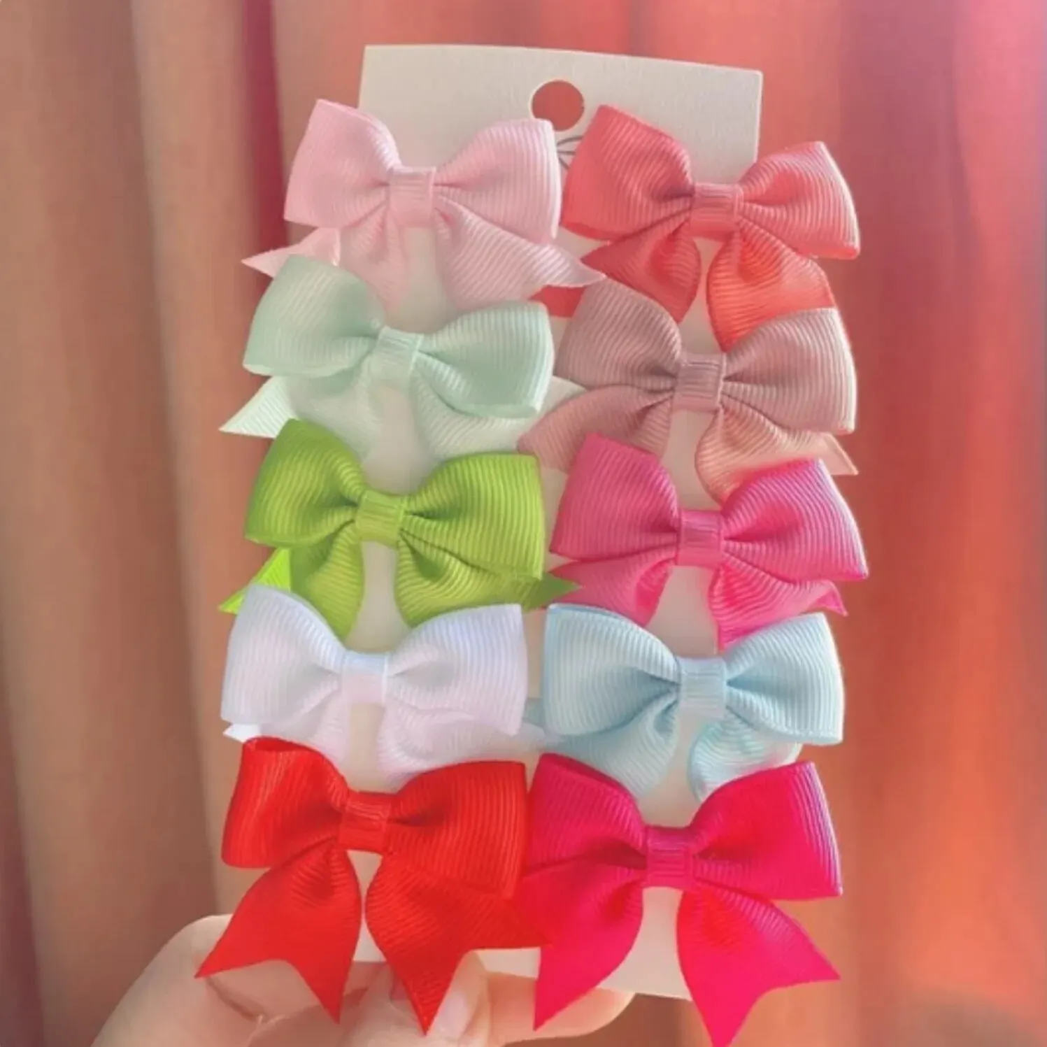 10 Pcs Hair Bows for Girls 2 Inch Grosgrain Ribbon Hair Bows Metal Hair Clips Barrettes Hair Accessories for Baby Girls