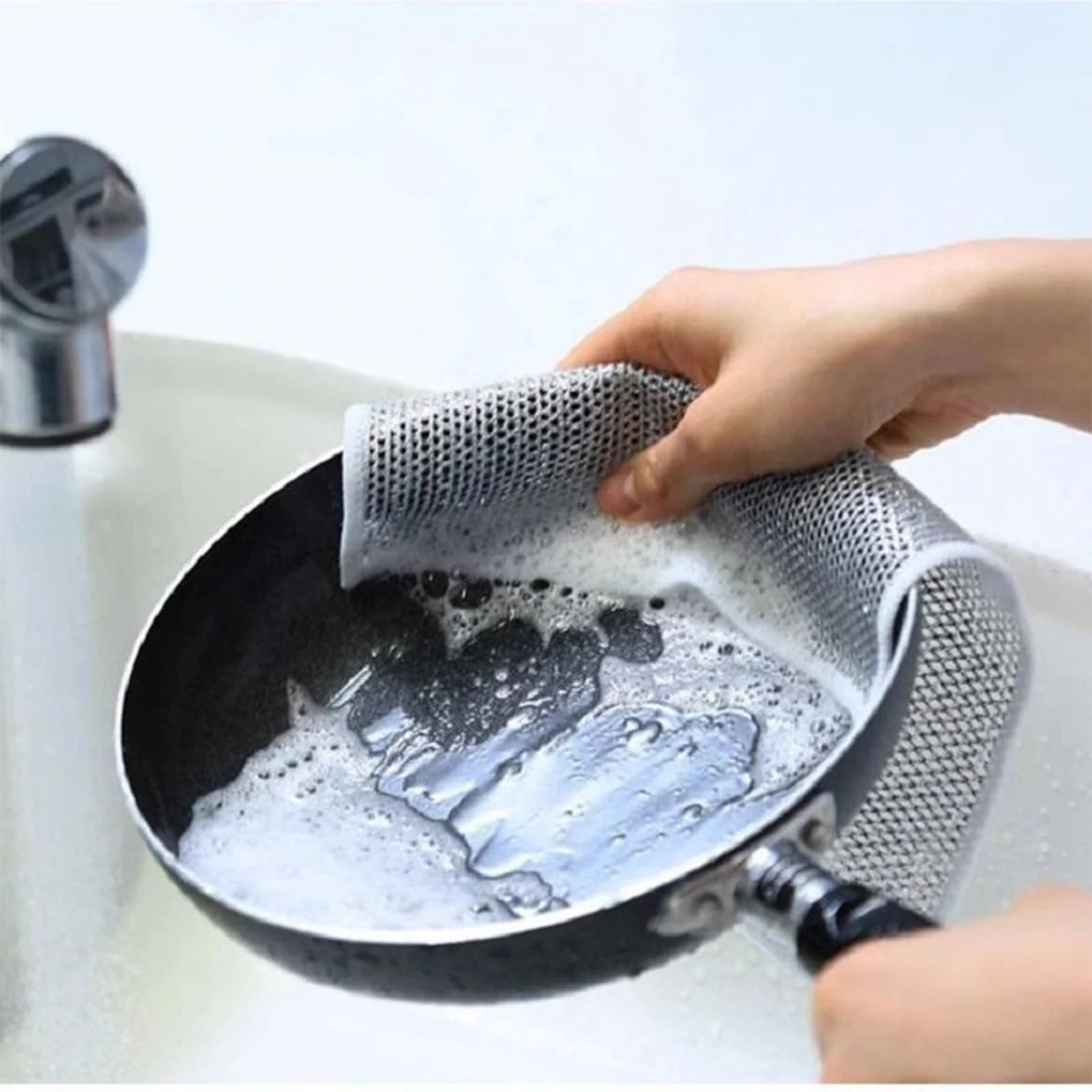 

10/20pcs Cleaning Cloth Strong Cleaning Wire Dishwashing Cloth For Kitchen Bathroom Practical Household Daily Cleaning Rag