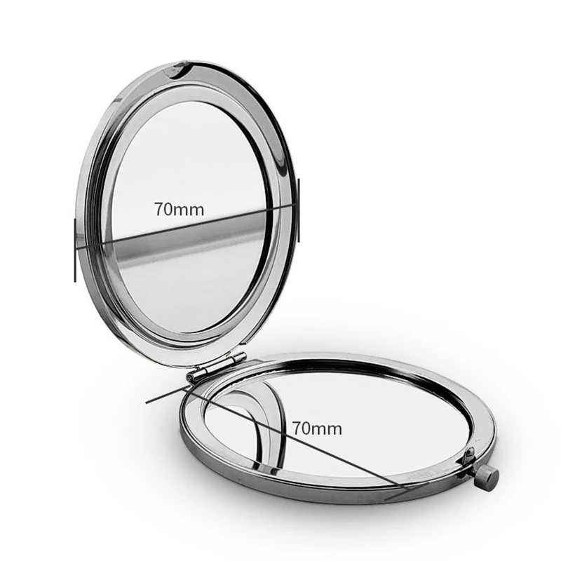 Custom Company Logo Double Side Pocket Mirror Wholesale High Quality Metal Decoration Make Up Mirror