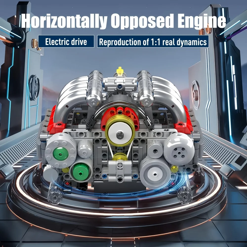 Mould King 10193 Horizontal Opposed Engine Building Blocks Model 609PCS Fine Mechanical Parts DIY Assembly Toy Set Holiday Gifts