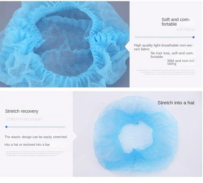 قبعة جراحية غير منسوجة متعددة الوظائف للاستعمال مرة واحدة ، قبعة بغطاء رأس لمساحة العمل لتقديم الطعام ، خدمة الطعام ، صالون طبي ، منتجع صحي ، من من من من من من فضلك