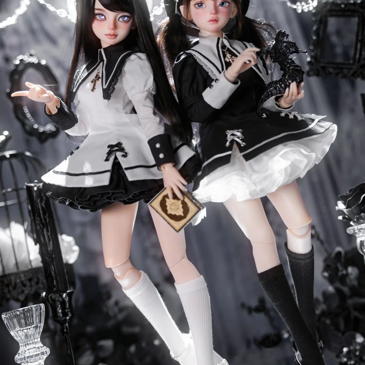 （customization 30day）BJD doll clothes suitable for 1/4  size white set clothes set doll accessories (4 points)