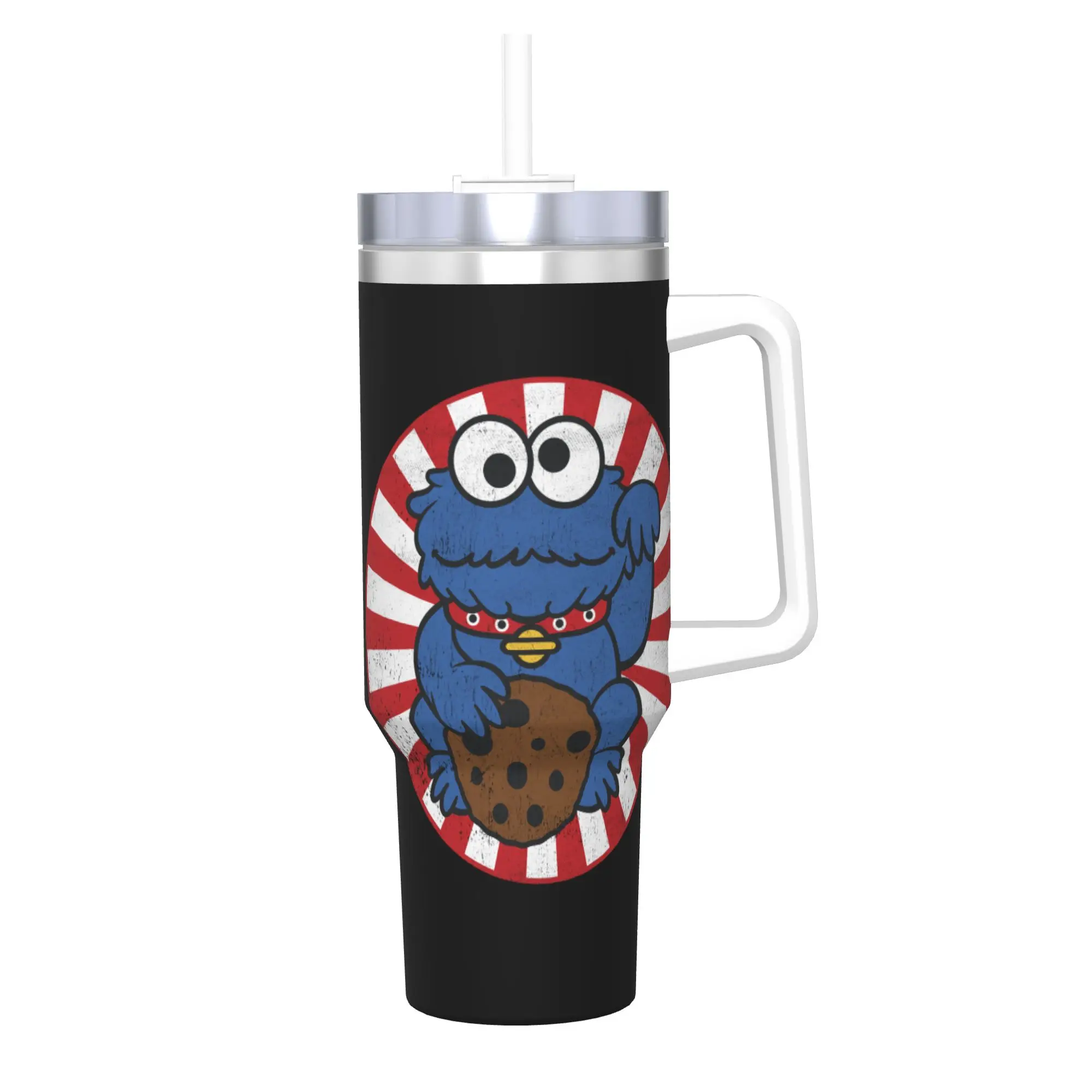 Stainless Steel Tumbler Cookie Monster Makeki Cookie Thermal Mug  Insulated Hot Drinks Car Mugs Travelist Water Bottle
