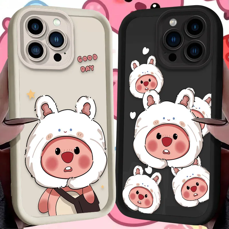 Cartoon Cute Little Beaver L-Loopy Case For iPhone 16 15 14 13 12 11 Pro Max X XS X S Max XR SE 2020 7 8 Plus Silicone Cover