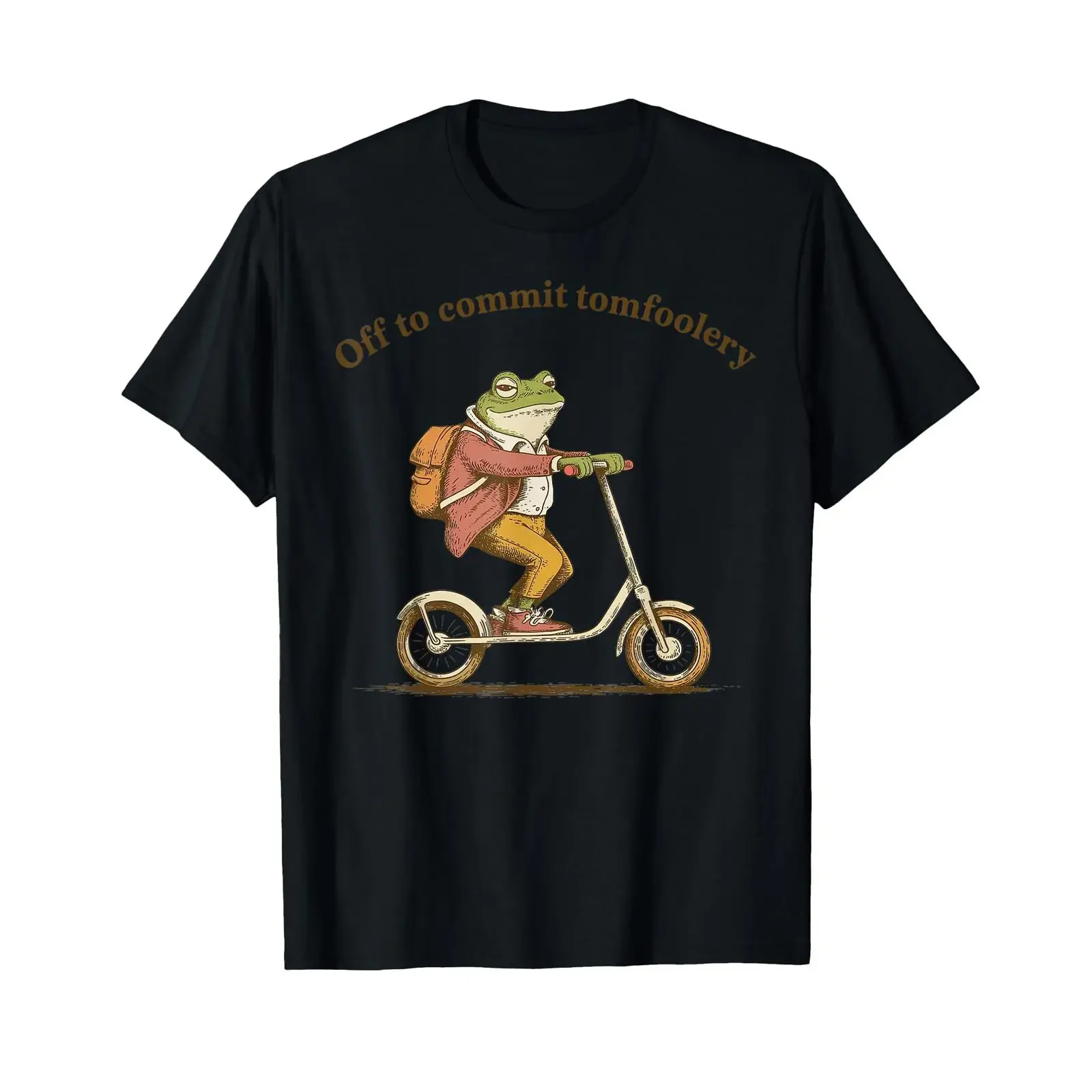 Frog Toad Cottagecore Off to Commit Tomfoolery T Shirt vintage Washed Stretched Comfortable Stylish fashion streetwear Slightly