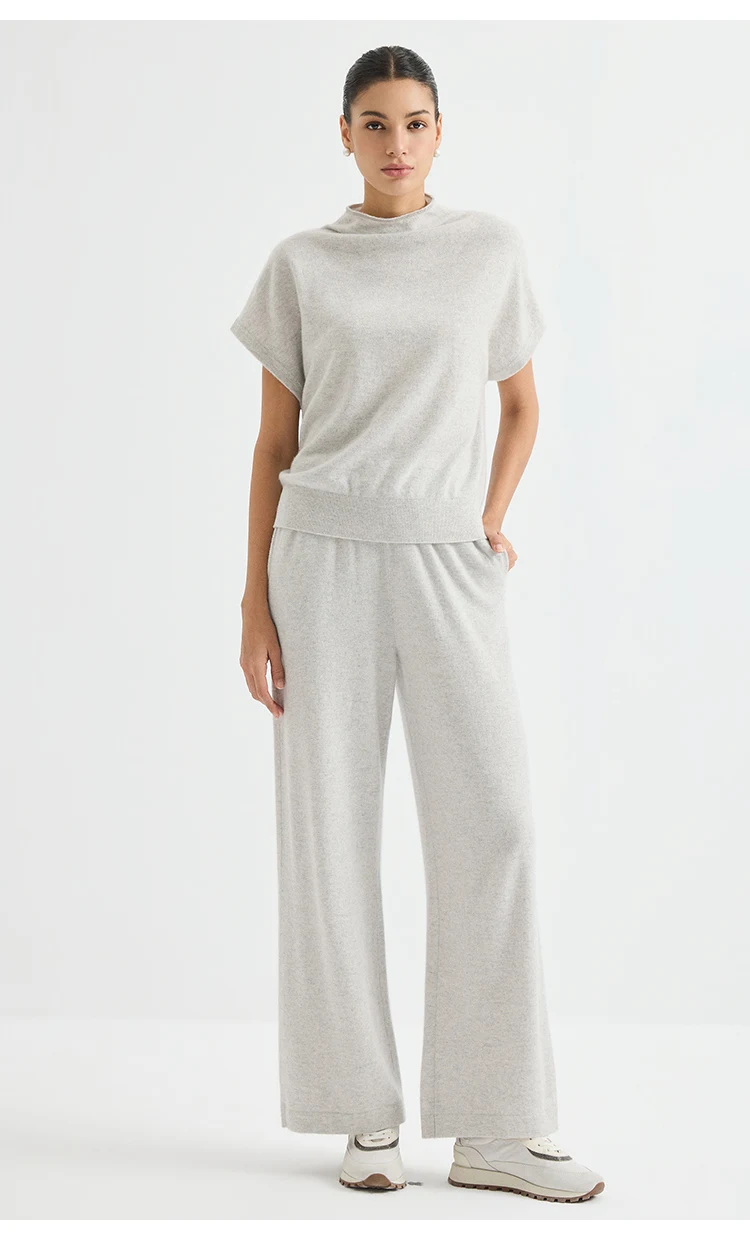BY4621755 Damen-Weste mit Stehkragen, 100% Kaschmir, Oversized, ärmellos, mit Kettendetails am Rücken und Schlitz, dezenter Luxus für den frühen Herbst. – Detail 12