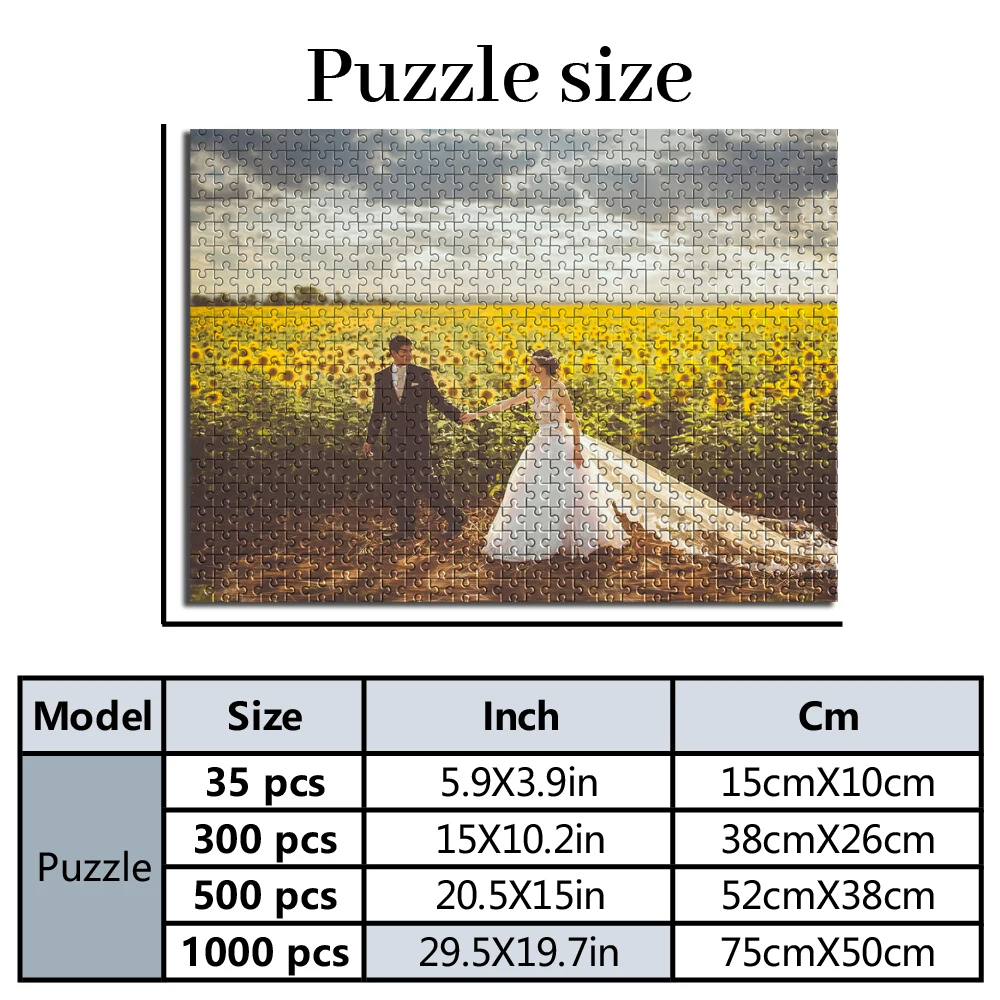 35/300/500/1000pcs Personalized Custom Photo Puzzle wedding photos Creative Commemorative Gift Families Games