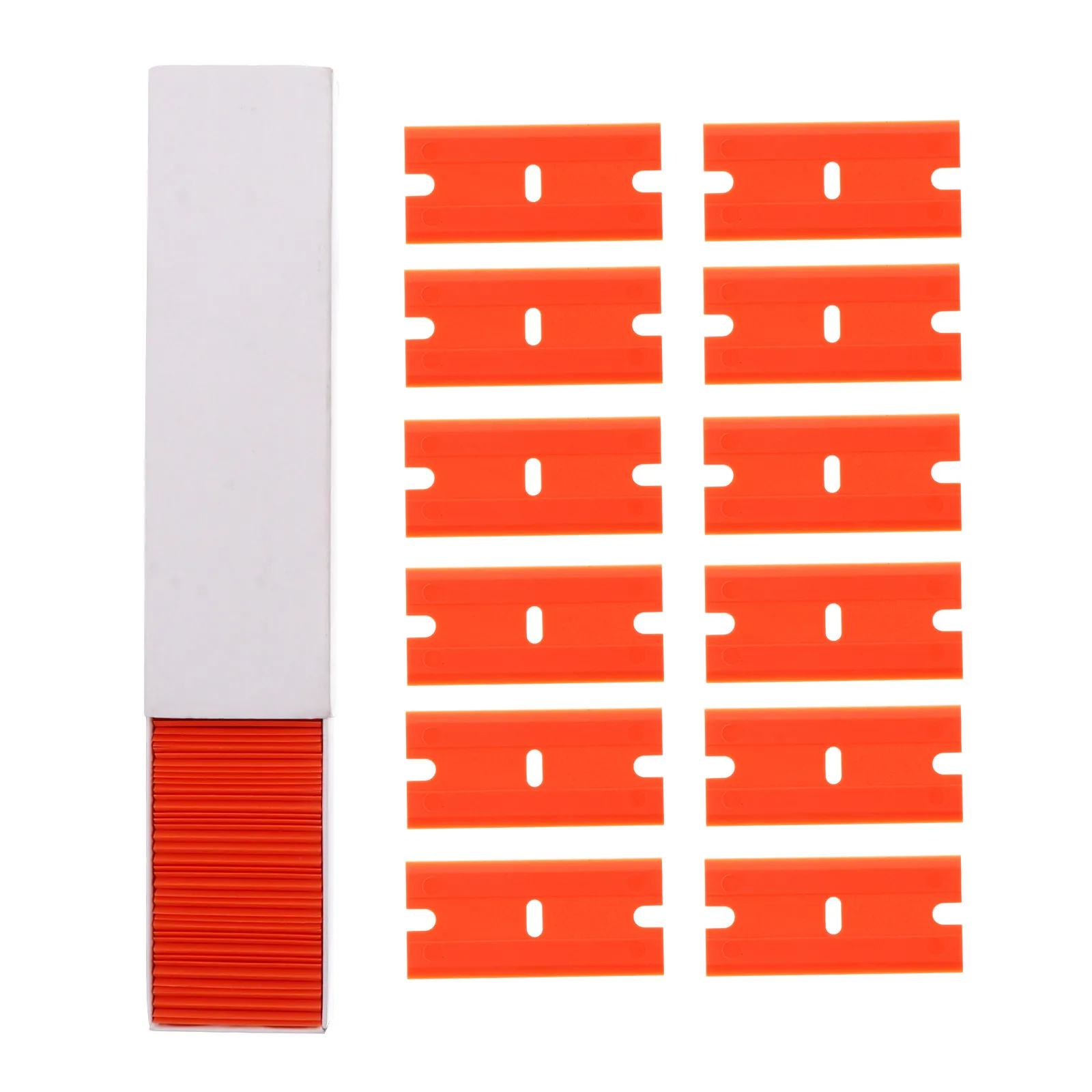 100Pcs Scraper Blades Plastic Removal Tool Sticker Glue Paint Cleaner Window Shovel Blades for Decals Labels Walls Car Tiles